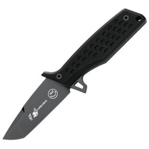 "Fox N.E.R.O. Fixed Blade Knife 4.25"" black DLC coated Bohler N690 stainless tanto Black textured G10 handle 02FX003"