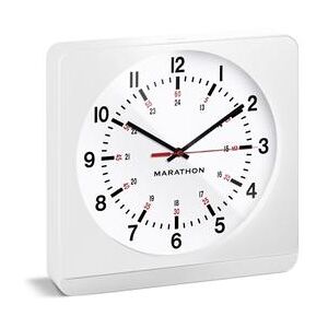 Marathon Jumbo Analog Wall Clock w/Auto-Night Light White CL030057-WH-WH-NA