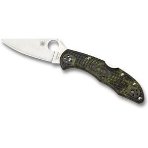 Spyderco Delica 4 Pocket Folding Knife 2.88 in VG-10 Plain Blade Green FRN Handle C11ZFPGR