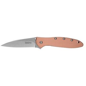 Kershaw Leek Assisted Folding Knife 3in CPM 154 Wharncliffe Blade Copper Handle 1660CU