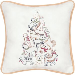 C&F Home Christmas Puppy Tree Embroidered Decorative Accent Throw Pillow 10 x 10