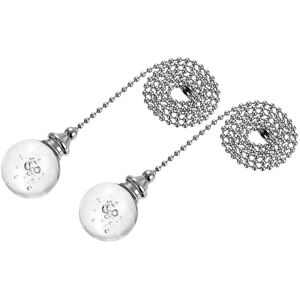 Unique 20 Inch Ceiling Fan Pull Chain Extension 30mm Crystal Bubble Ball Clear 2Pcs 1.18 In. W X 0.12 In. H X 0.0 In. D