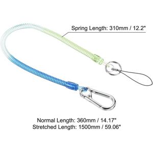 Unique Retractable Coil Spring Keychain with Big Ring, 1 Pack Plastic 360mm