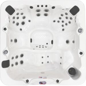 American Spas 6-Person 56-Jet Premium Acrylic Lounger Spa Standard Hot Tub with Bluetooth Sound System and LED Waterfall 84.0 In. L X 84.0 In. W X 36.0 In. H