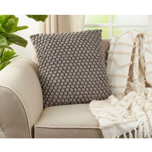 Saro Lifestyle Cotton Throw Pillow With Crochet Pom Pom Design And Down Filling 20 x 20