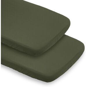 Sweet Jojo Designs Solid Dark Green Boy Girl Unisex/Gender Neutral 2 Pack Baby Bassinet Fitted Sheets Solid Color Hunter Forest 32.0 In. L X 19.0 In. W X 4.0 In. H