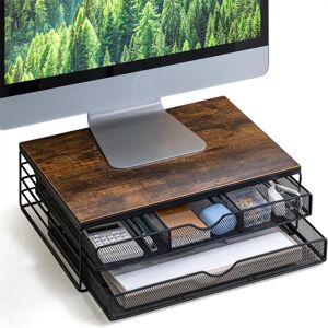 No Wood Monitor Riser with Drawers 11.6