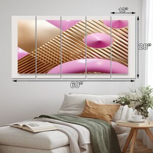 DESIGN ART Designart 60 In. Wide X 32 In. High - 5 Panels Diamond Shape