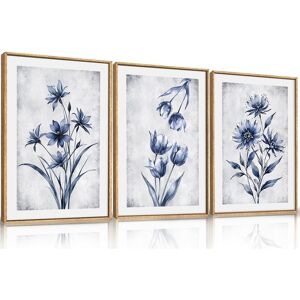 HOUROM Modern Botanical Plant Wall Decor,Neutral Wildflower Painting 16 x 24