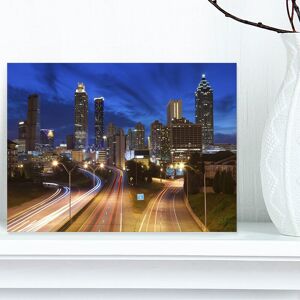 DESIGN ART Atlanta Skyline Twilight Blue Hour - Cityscape Canvas print 12 in. wide x 8 in. high