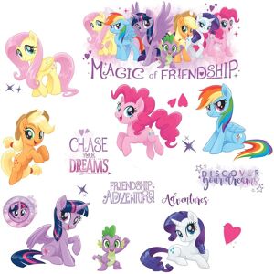 Blue & Red & Brown My Little Pony The Movie Wall Decals With Glitter by RoomMates Small