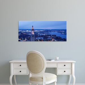Easy Art Prints Panoramic Images's 'Dusk Boston Massachusetts USA' Premium Canvas Art 15 x 35