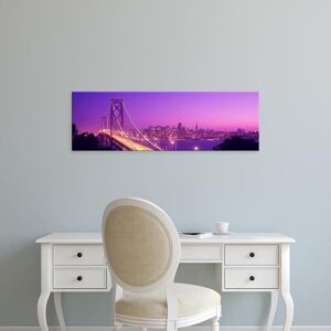 Easy Art Prints Panoramic Images's 'USA, California, San Francisco, Bay Bridge, night' Premium Canvas Art 10 x 30