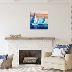 Stupell Contemporary Boats Seascape Canvas Wall Art Design by Ziwei Li 24 x 24