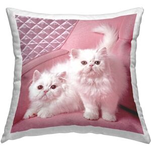 Stupell White Kittens on Pink Printed Throw Pillow Design by Elephant Stock 18 x 18