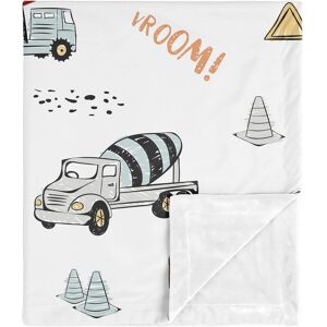 Sweet Jojo Designs Construction Truck Boy Baby Receiving Security Swaddle Blanket - Grey Yellow Red Blue Transportation 36.0 In. X 30.0 In. X 0.1 In.
