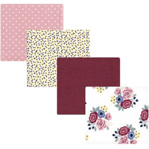 Hudson Baby Infant Girl Cotton Flannel Receiving Blankets, Blush Navy Floral, One Size - Blush Navy Floral - One Size One Size
