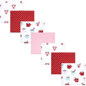 Hudson Baby Infant Girl Cotton Flannel Receiving Blankets Bundle, Hot Cocoa, One Size - Hot Cocoa - One Size One Size