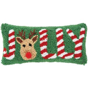 C&F Home Jolly Deer Hooked Throw Pillow Specialty