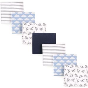 Hudson Baby Infant Boy Cotton Flannel Receiving Blankets Bundle, Paper Airplane, One Size - Paper Airplane - One Size One Size