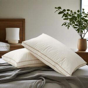 Peace Nest 300TC Organic Cotton White Down Bed Pillow Medium Firm Queen