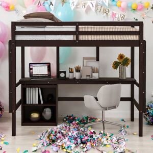 VANTOUL Impression Full size Loft Bed with Desk, Writing Board and 2 Drawers Cabinet, Sturdy construction & Unique design, White Full