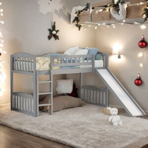 IGEMAN Twin Size Loft Bed With Slide and Ladder,Solid Construction for Home Twin