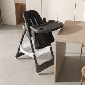 Portable Adjustable Baby High Chair, Infant Feeding Seat with Safety Belt, Silent Lockable Wheels & Easy-Clean, 0-6 Years 0-6 Years