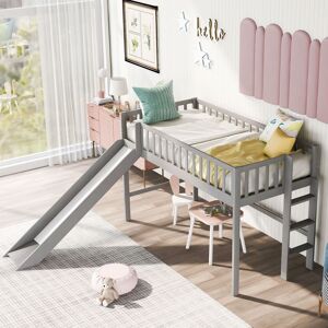 Sernadecor Low Loft Bed with Ladder and Slide, Twin Size聽 Twin