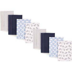 Hudson Baby Boys and Girls Cotton Poly Flannel Burp Cloths 8-Pack, Paper Airplane, One Size - Paper Airplane 8-Pack - One Size One Size