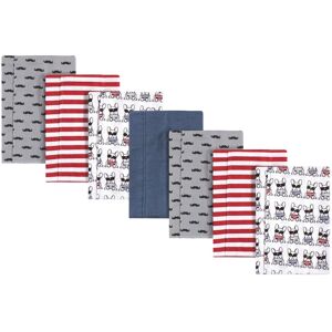 Hudson Baby Infant Boy Cotton Flannel Burp Cloths 7pk, French Dog, One Size - French Dog - One Size One Size