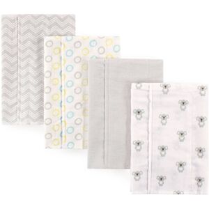 Luvable Friends Baby Cotton Flannel Burp Cloths 4pk Set, Koala, One Size - Koala - One Size One Size
