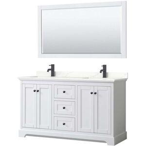 Wyndham Collection Avery 60-inch Double Vanity, Quartz Top, 58-inch Mirror Double Vanities