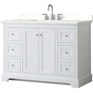 Wyndham Collection Avery 48-inch Single Vanity, Quartz Top Single Vanities