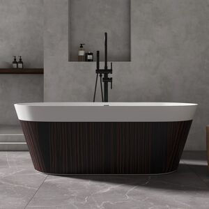 Alvana 63''/67'' Freestanding Bathtub Stone Resin Soaking Bathtub 63''