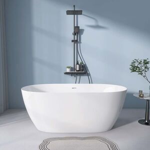 Lhragee 55 in. x 28 in. Acrylic Freestanding Soaking Bathtub 55