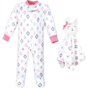 Hudson Baby Infant Girl Flannel Plush Sleep and Play and Security Toy, Llama 6-9 Months