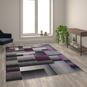 Flash Furniture Modern Geometric Style Color Blocked Indoor Area Rug 6' x 9'