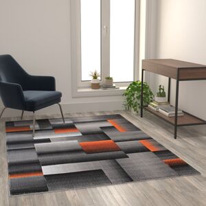 Flash Furniture Modern Geometric Style Color Blocked Indoor Area Rug 5' x 7'