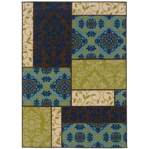 Homeroots 2' X 4' Brown Geometric Stain Resistant Indoor Outdoor Area Rug - 6' x 7' 6' x 7'