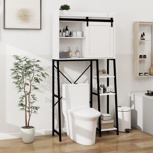 HOMEBAY Over The Toilet Storage Cabinet, Bathroom Shelves Over Toilet with Adjustable Shelves and Side Storage Rack 47.95 In. W X 32.09 In. H X 15.35 In. D