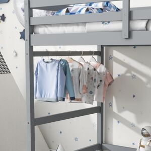 High Loft Bed with Ladder landing Platform, Ladders, Guardrails Twin