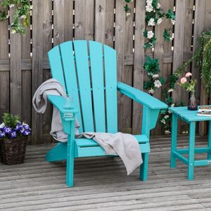 unbrand Outdoor HDPE Adirondack Chair with Cup Holder, Fire Pit Chair 1