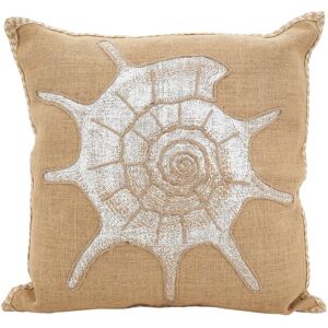 Saro Lifestyle Spiral Seashell Down Filled Cotton Jute Throw Pillow 20 x 20
