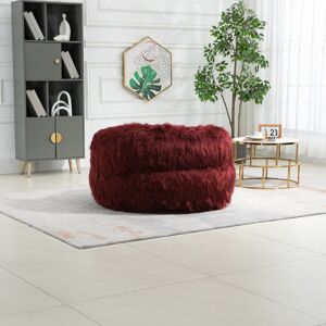 JZJ Faux Plush Lazy Sofa Upholstered Bean Bag Chair, Ottoman Low Back