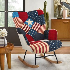 Hochwertiges Fabric Upholstered Rocker Nursery Rocking Chair Standard