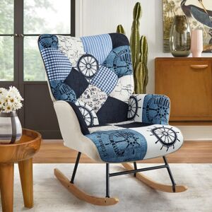 Hochwertiges Fabric Upholstered Rocker Nursery Rocking Chair Standard