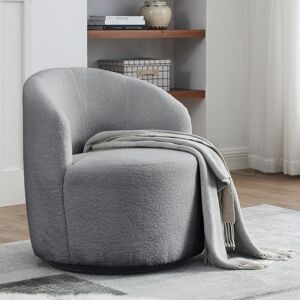 IGEMAN 360° Upholstered Living Room Swivel Barrel Chair With Round Storage Standard