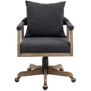 GEROJO Home Office Boucle Upholstered Swivel Chair with Ergonomic Back and Metal Legs Standard