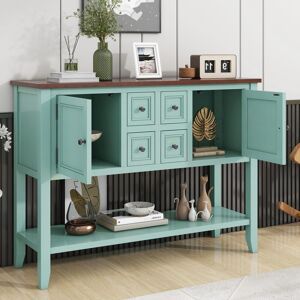 Kodotan sofa Cambridge Series Ample Storage Vintage Console Table with Four Small Drawers and Bottom Shelf 46.0 In. L X 15.0 In. W X 34.0 In. H